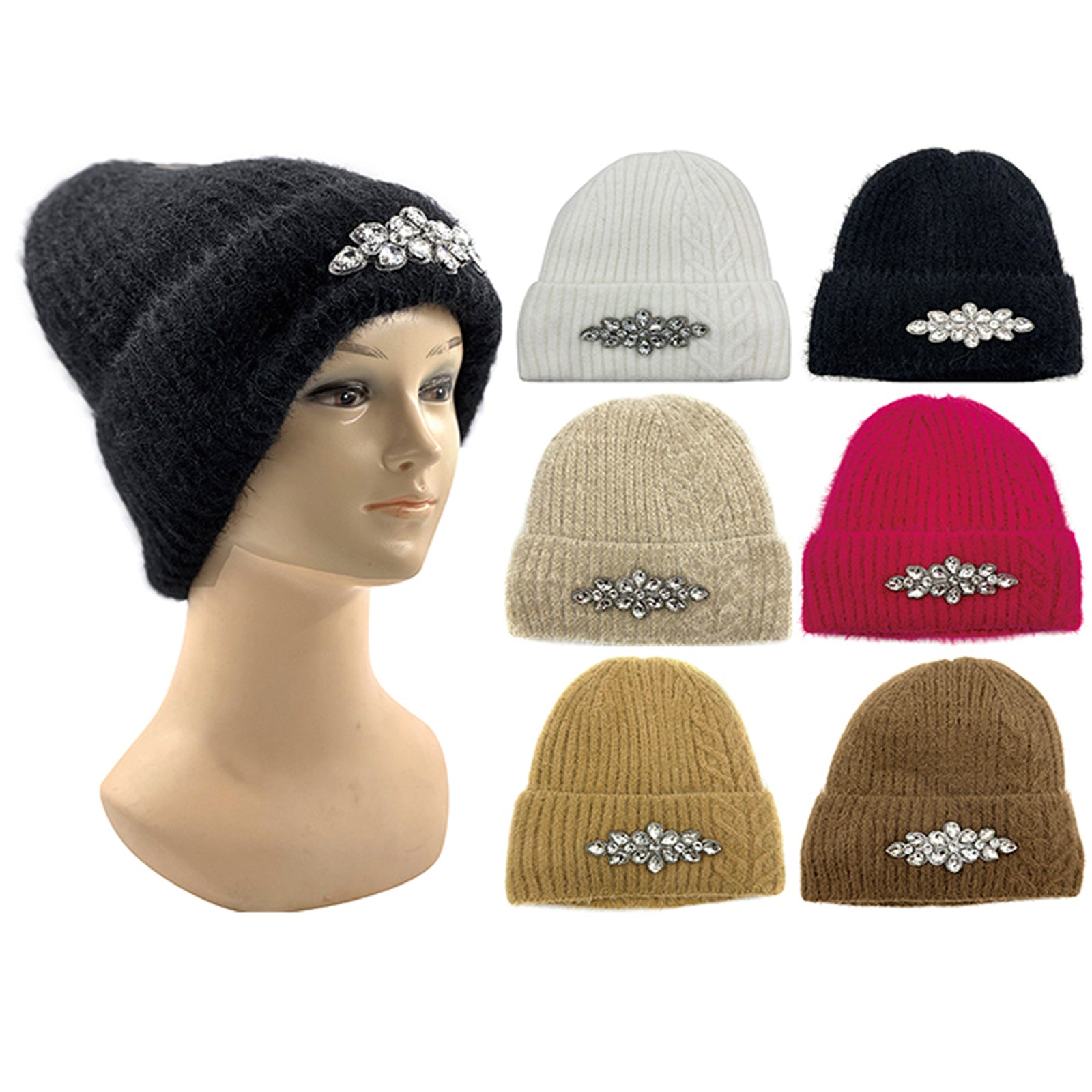 Wholesale Clothing Accessories Women's Faux Mink Acrylic Winter Hat NH231