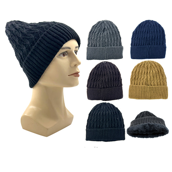 Wholesale Clothing Accessories Grid Cuff Men's Winter Hat NH236