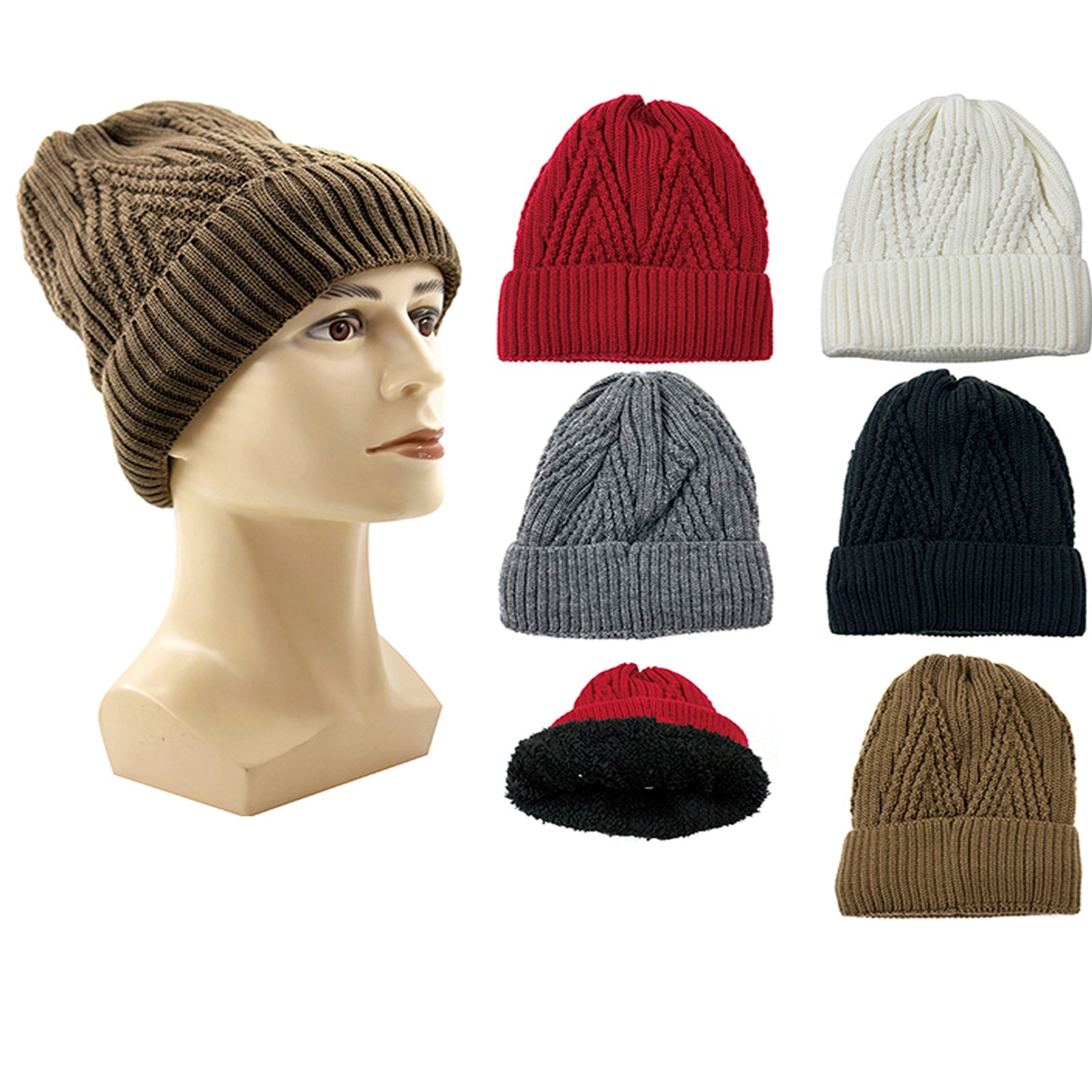 Wholesale Clothing Accessories Line Triangle Pattern Men's Winter Hat NH246