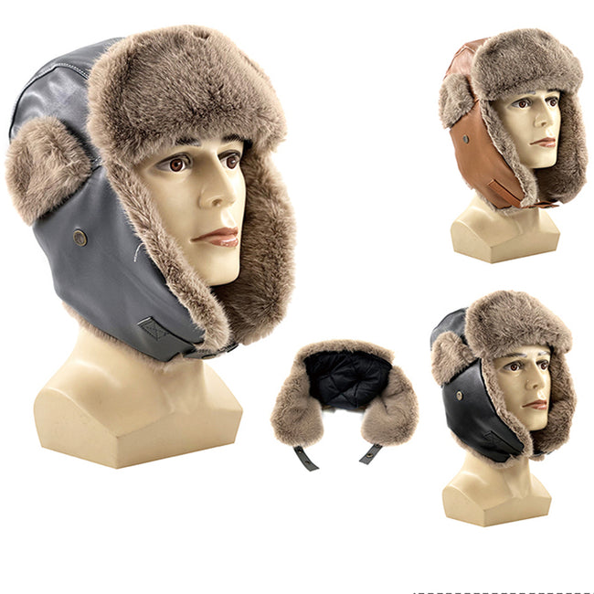 Wholesale Clothing Accessories Solid Trapper Pu Lei Feng Hat NH251