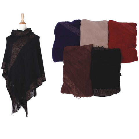 Wholesale Clothing Accessories Ladies Winter Open Poncho Assorted NQ884