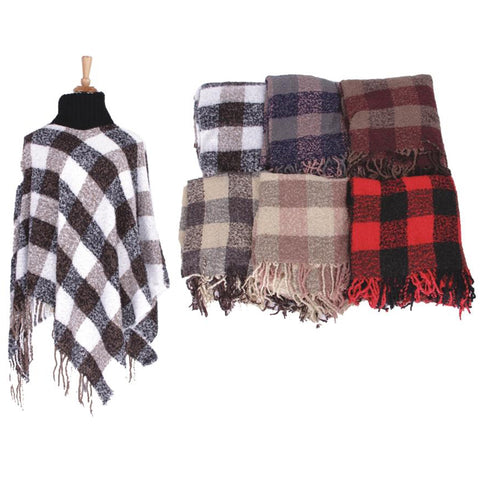 Wholesale Clothing Accessories Ladies Winter Open Poncho Assorted NQ884