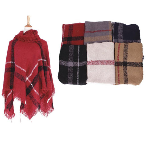 Wholesale Clothing Accessories Ladies Winter Open Poncho Assorted NQ884