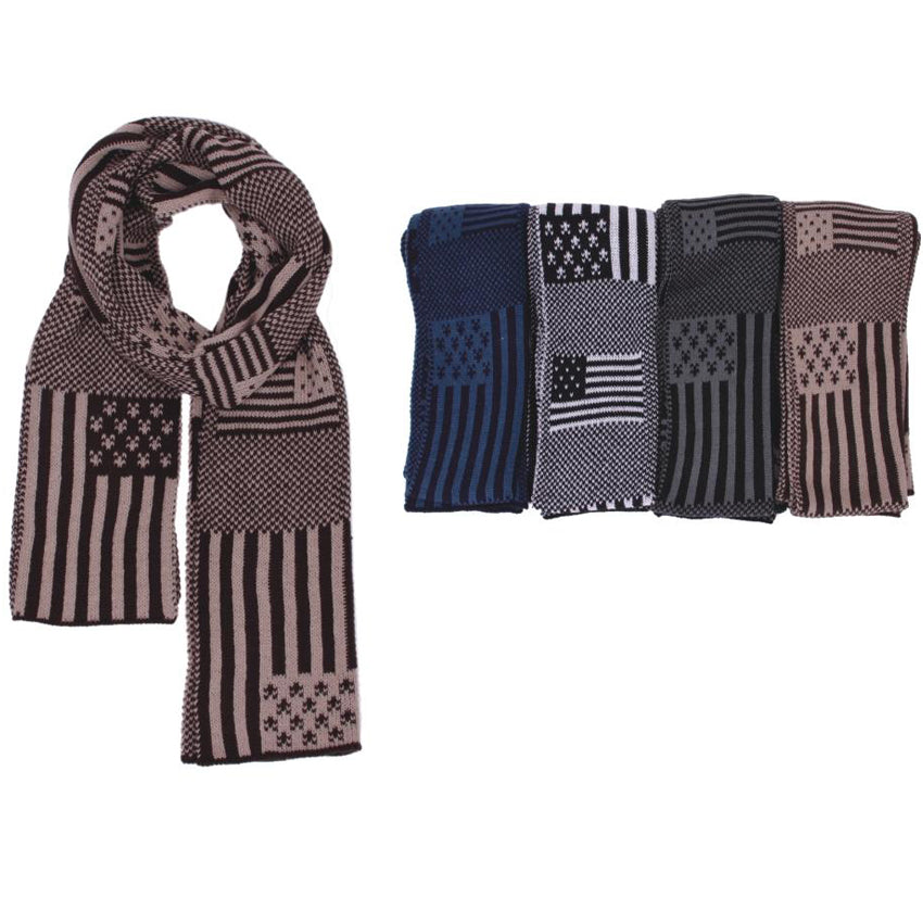 Wholesale Clothing Accessories Men Ameican Flag Printed Scarf Assorted NQ82