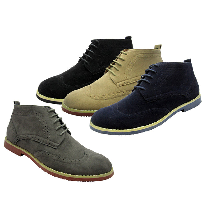 Wholesale Men's Shoes Hush Suede High Wingtip B NFD3
