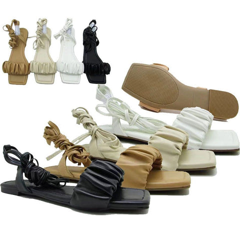 Wholesale Women's Sandals Heels Clear Party Ankle Strap Sandals NFM1