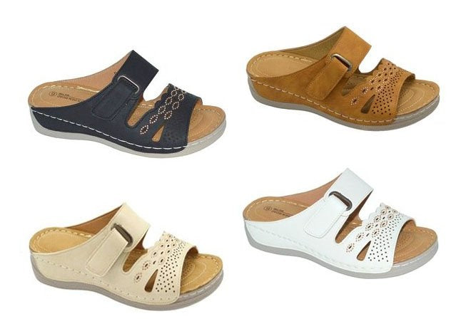 Wholesale Women's Sandals Casual Wedge Strap Ladies Flat Amiyah NG67