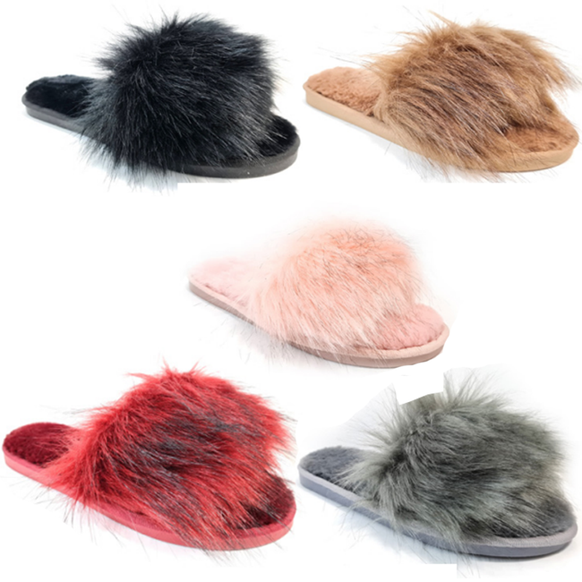 Wholesale Women's Slippers Fur Indoor Winter Slip On Anahi NPE87