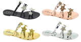 Wholesale Women's Weekend Casual Sandals Flat Jelly Embellished Leah NGD7
