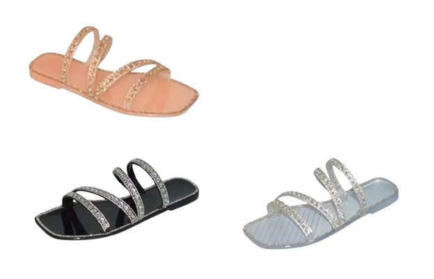 Wholesale Women's Stylish Sandals Flat Jelly Embellished Layla NGD1