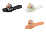Wholesale Women's Sparkle Strap Sandals Flat Jelly Embellished Lucy NGD0