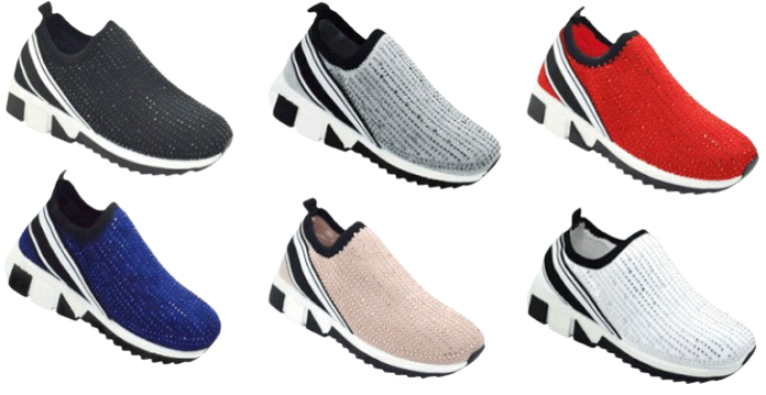Wholesale Women's Sneakers Slip On Embellished Trendy Comfortable Women's Shoes Luna NG12