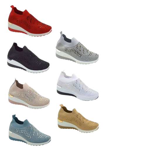Wholesale Women's Sneakers Slip On Embellished Trendy Comfortable Women's Shoes Brianna NG13