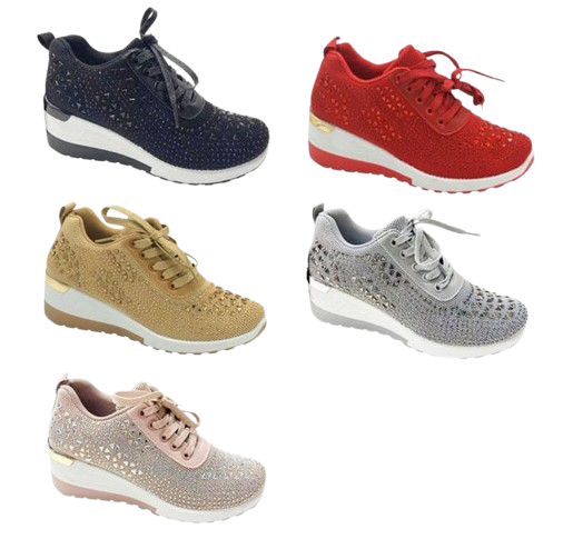 Wholesale Women's Sneakers Lace Up Shoes Stylish Comfortable Footwear Peyton NG18