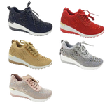 Wholesale Women's Sneakers Lace Up Shoes Stylish Comfortable Footwear Peyton NG18