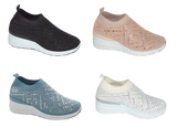 Wholesale Women's Sneakers Embellished Slip On Shoes Stylish Comfortable Footwear Faith NG19