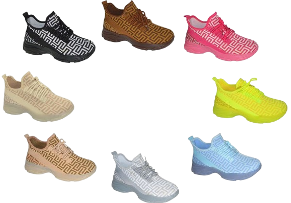 Wholesale Women's Sneakers Lace Up Shoes Stylish Comfortable Footwear Jade NG19