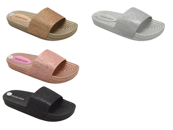 Wholesale Women's Embellished EVA Slide Slippers  Assorted Brooklyn NG10