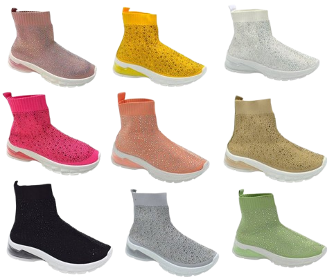 Wholesale Women's Sneakers High Top Slip On Shoes Stylish Comfortable Footwear Morgan NG12
