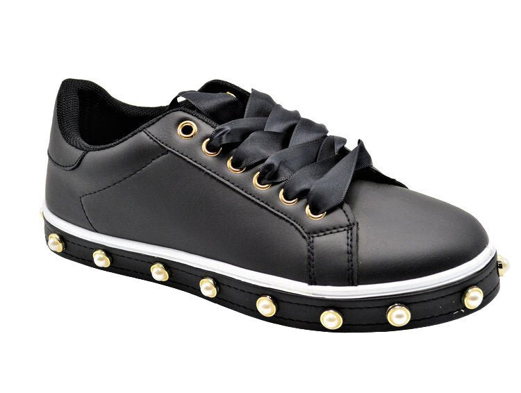 Wholesale Women's Sneakers Lace Up Trendy Comfortable Women's Shoes Rose NG72