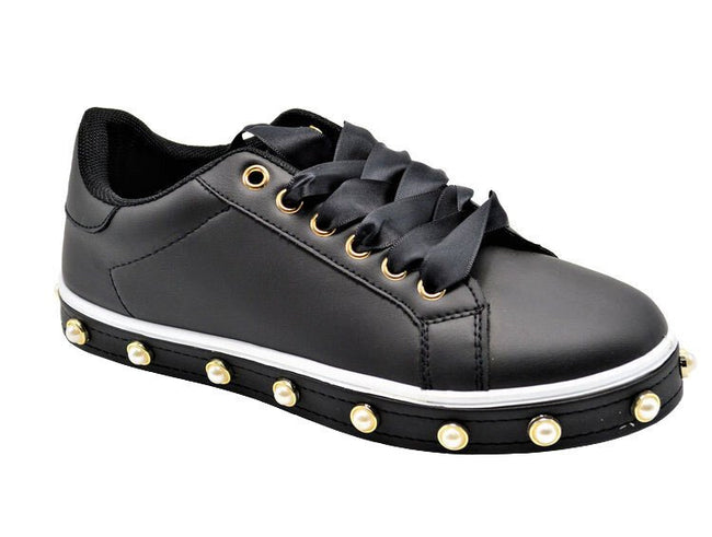 Wholesale Women's Sneakers Lace Up Trendy Comfortable Women's Shoes Rose NG72