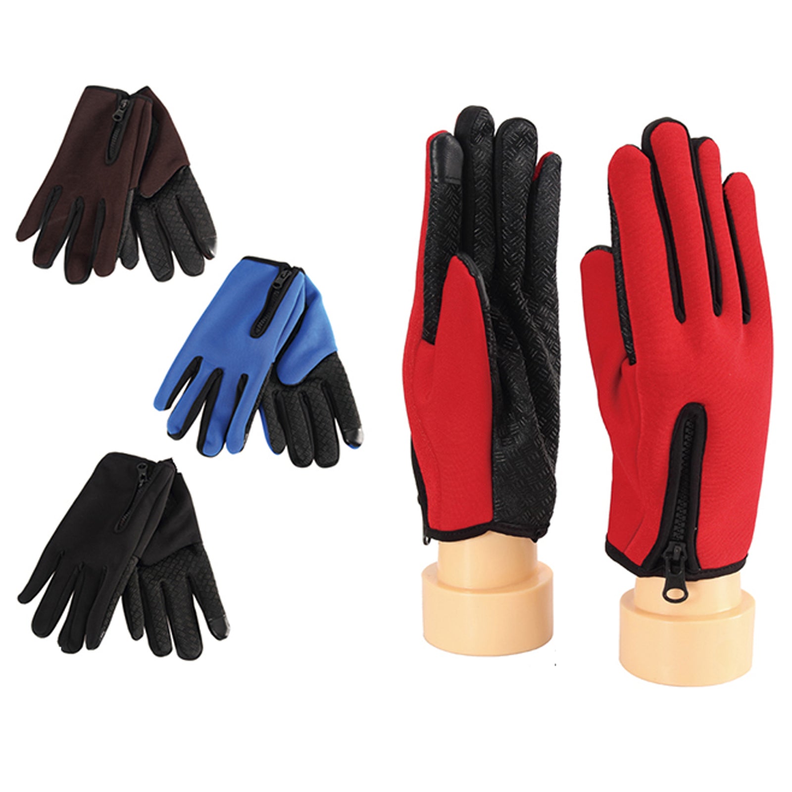 Wholesale Clothing Accessories Touch Screen Zipper Men's Gloves NH295