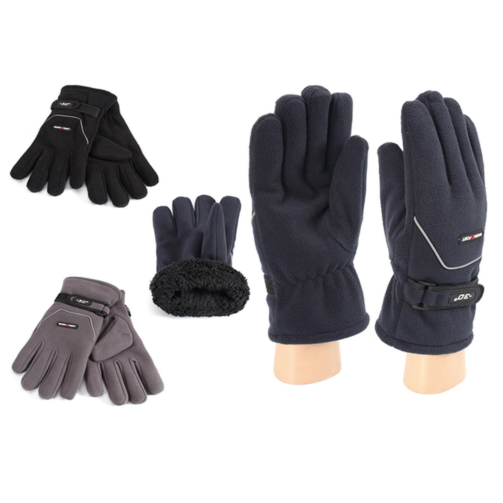 Wholesale Clothing Accessories Polar Fleece Buckle Men's Gloves NH275