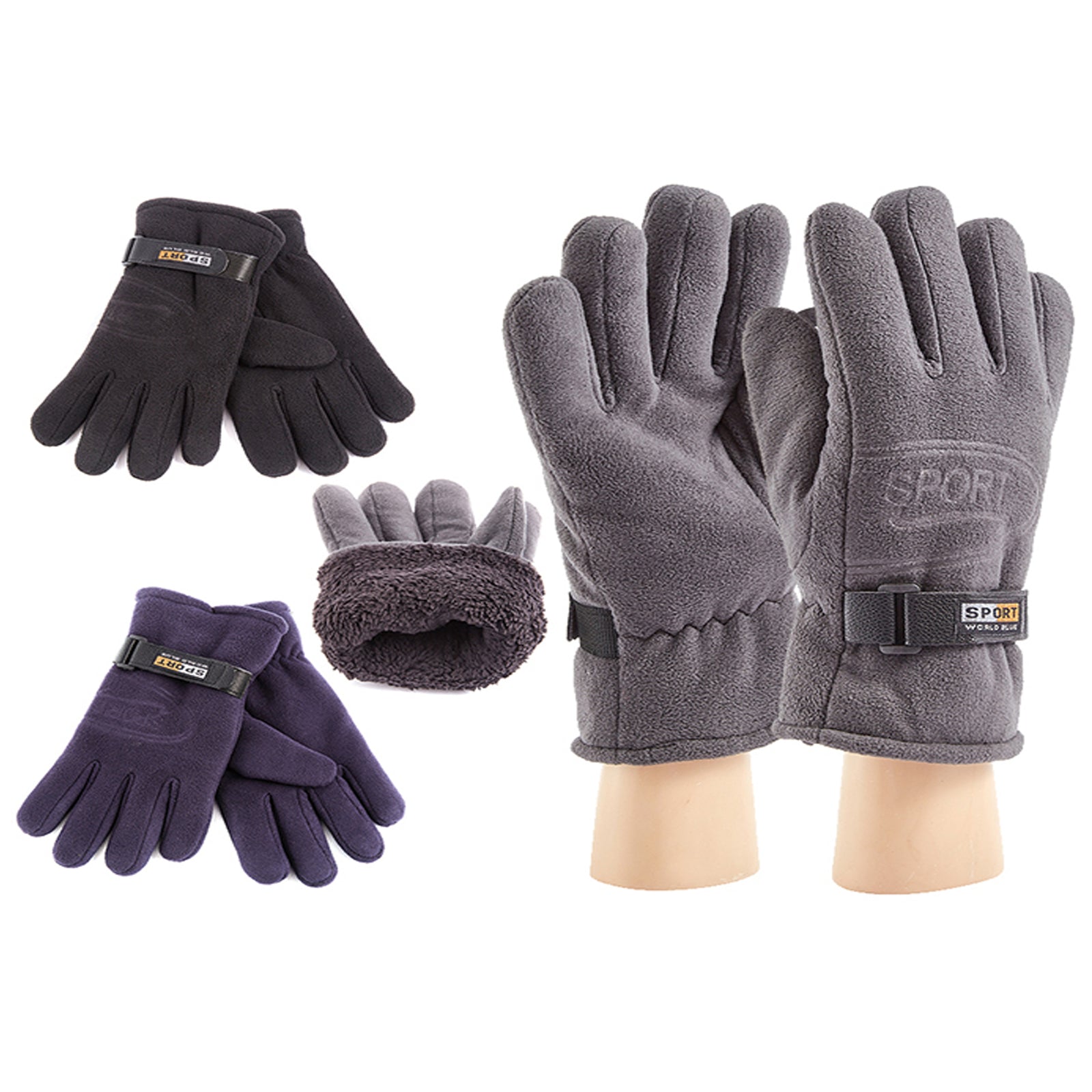 Wholesale Clothing Accessories Men's Glove Polar Fleece Pressed Sport Gloves NH276