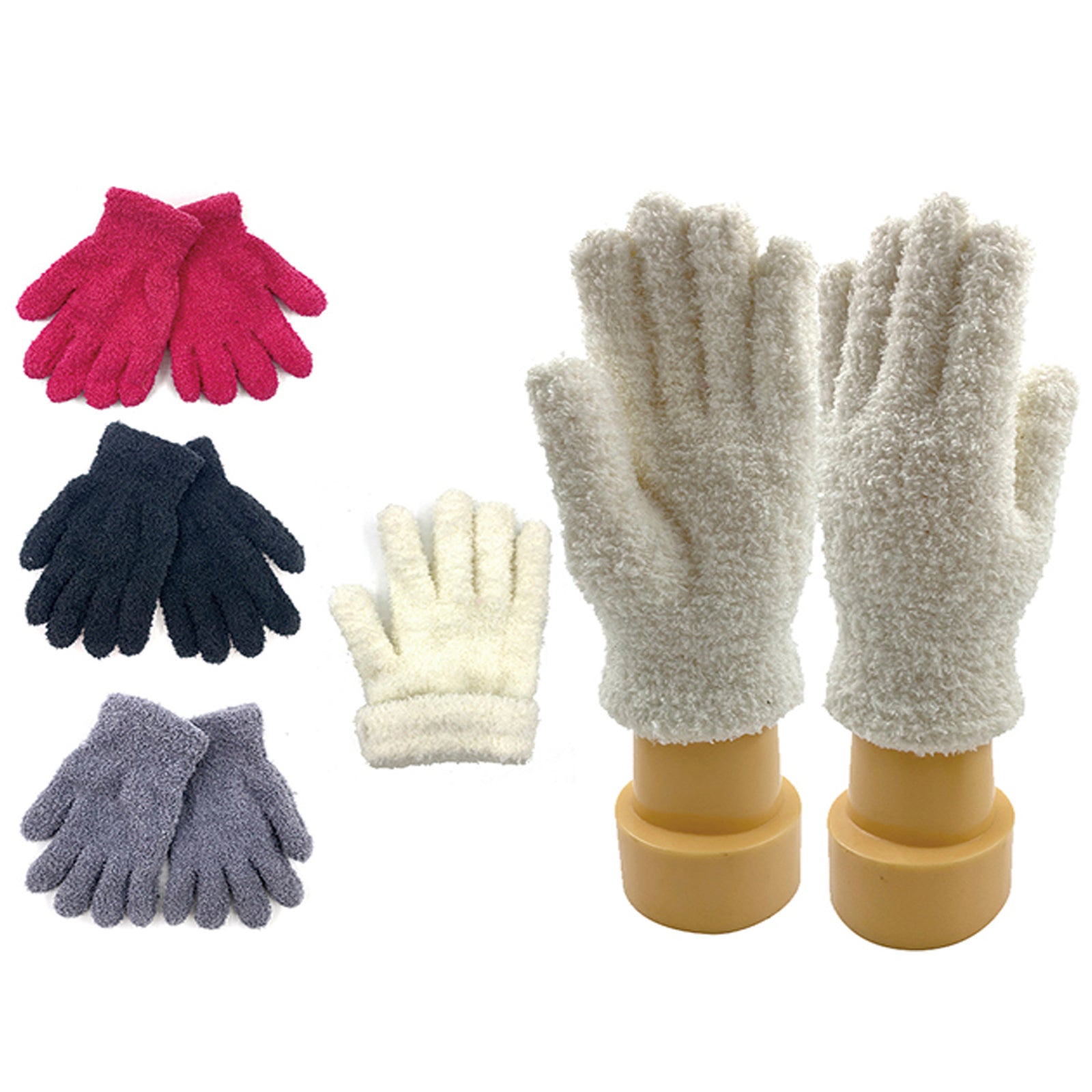 Wholesale Clothing Accessories Solid Glove Half Velvet Gloves NH298