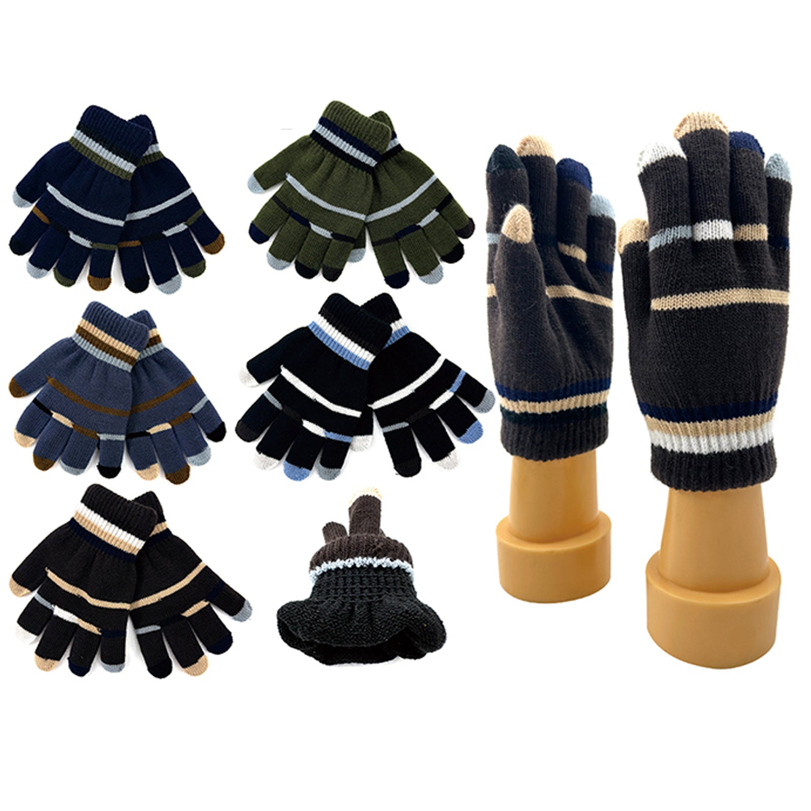 Wholesale Clothing Accessories Kids Striped Boys Gloves NH237
