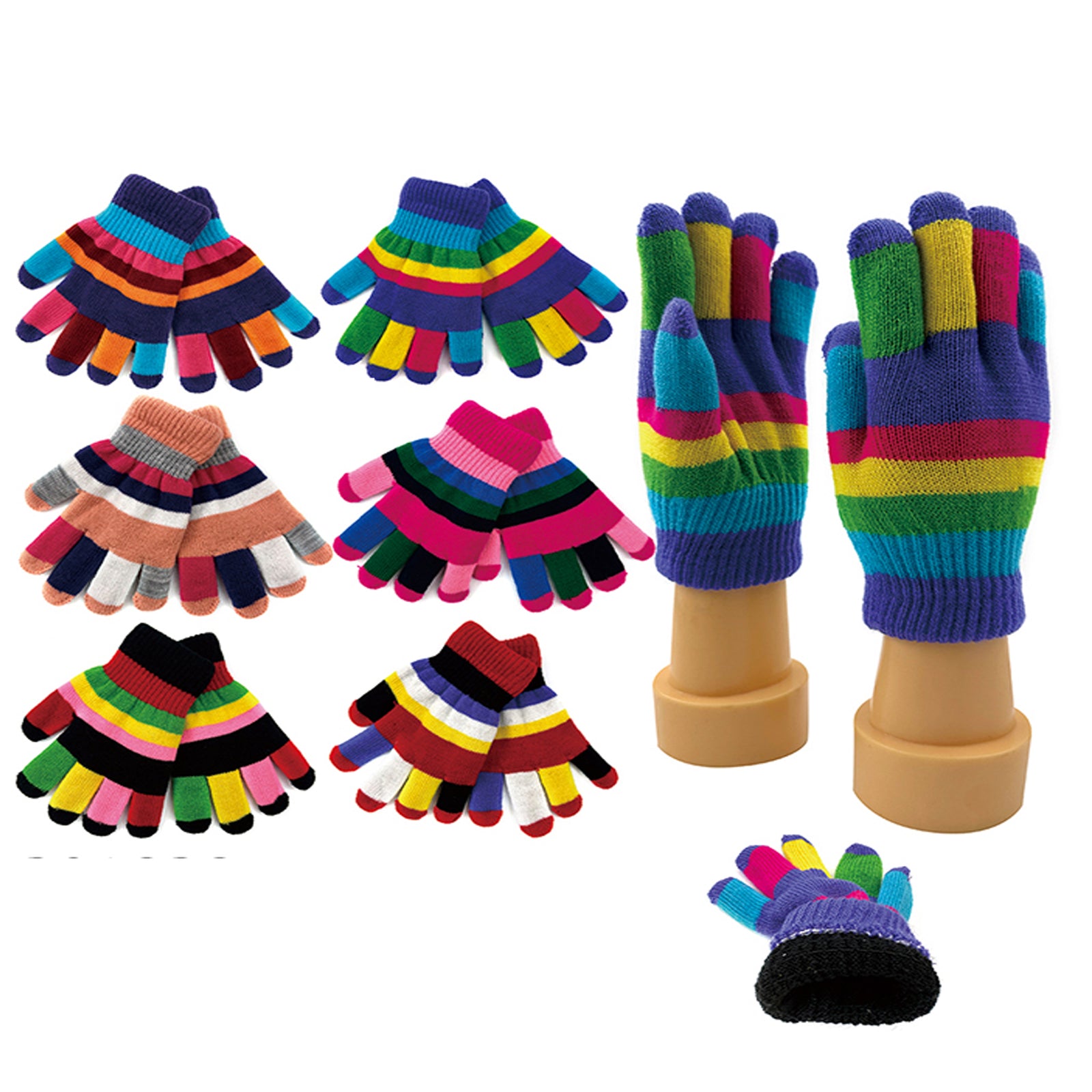 Wholesale Clothing Accessories Kids Striped Girls Gloves NH238