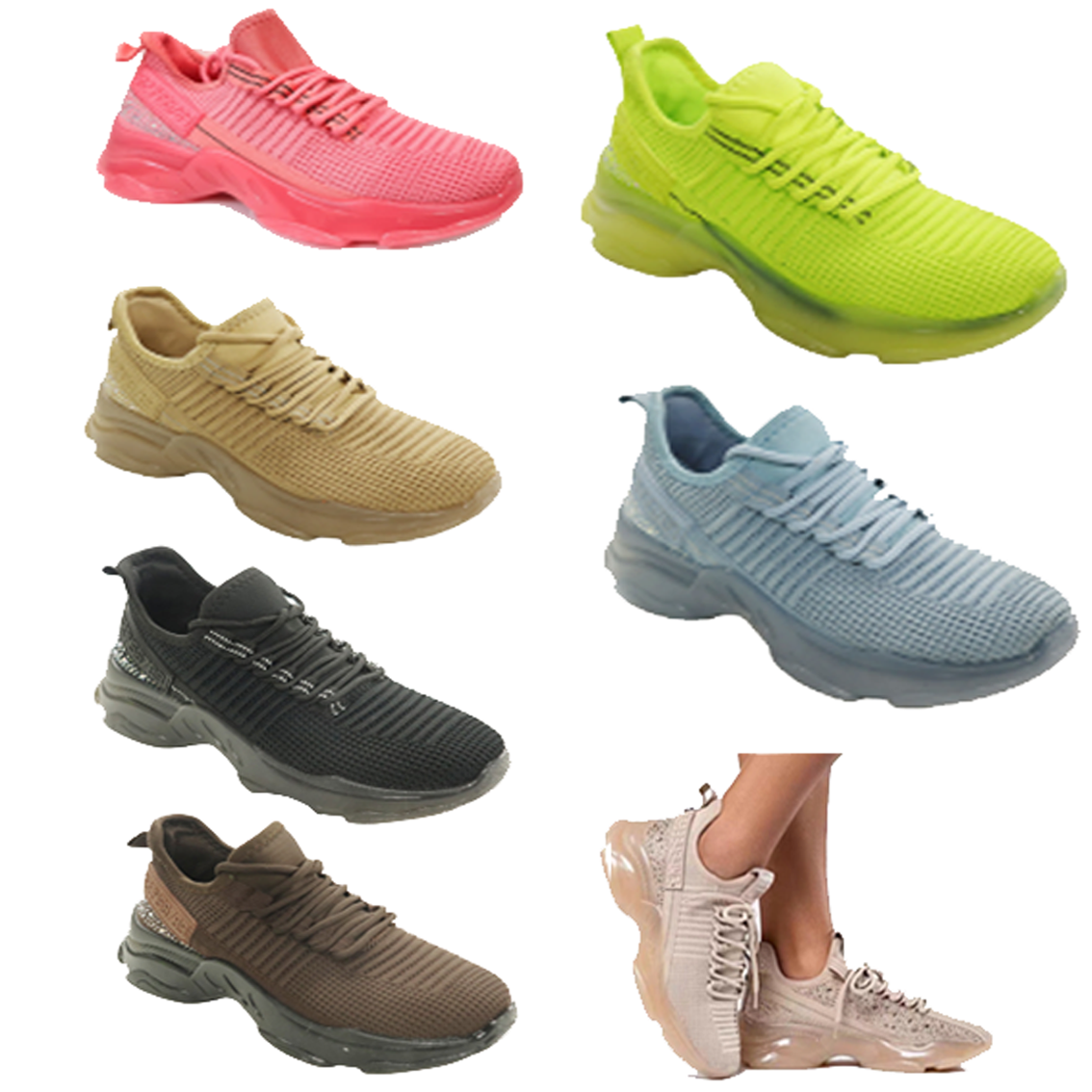 Wholesale Women's Shoes Lace Up Sneakers Runners Mabel NPE95