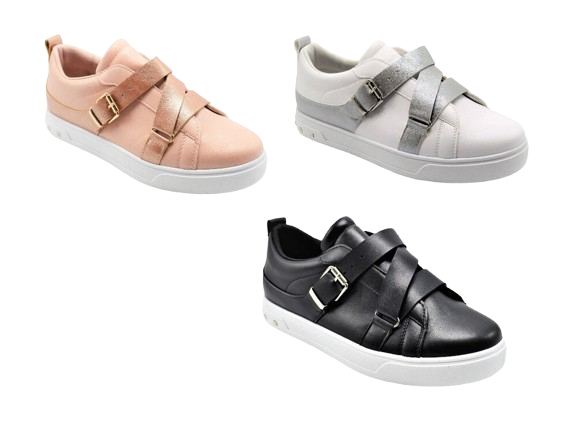 Wholesale Women's Sneakers Lace Up Embellished Trendy Comfortable Women's Shoes Alexis NG27