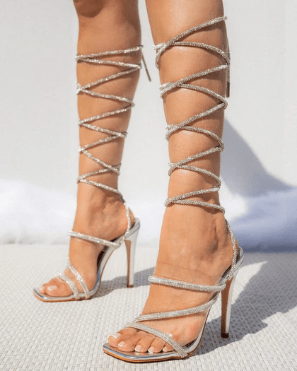 Wholesale Women's Sandals Stiletto High Heels Gladiator Straps Shoes NMHY