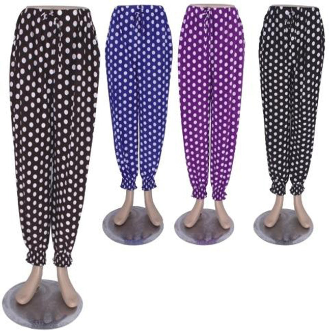 Wholesale Women's Clothing Assorted Garments Polka Dot Summer Pants M,L,XL,XXL Nylah NQ73