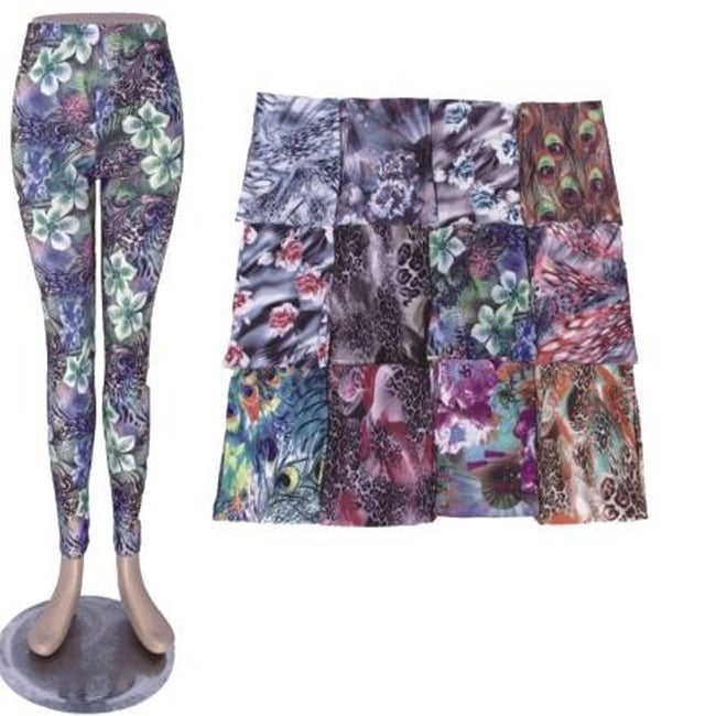 Wholesale Women's Clothing Assorted Accessories Garments Flower Printed Leggings M,L,XL,XXL Skyler NQK2