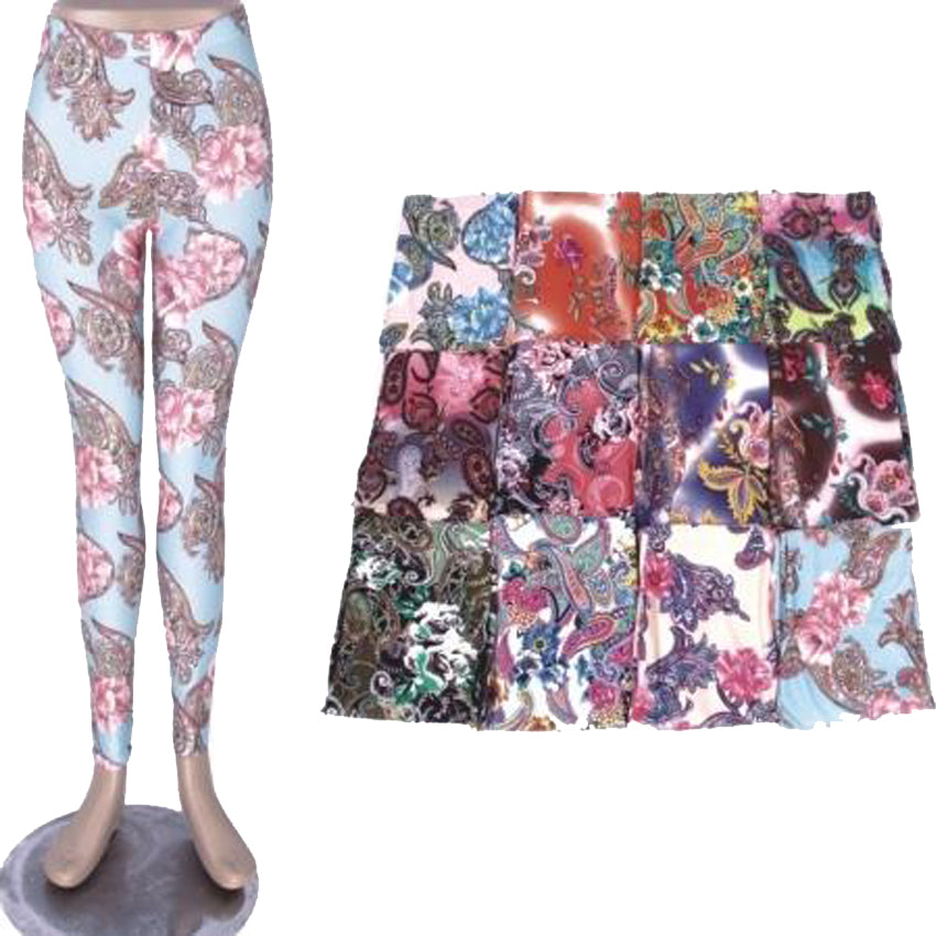 Wholesale Women's Clothing Assorted Accessories Garments Flower Printed Leggings M,L,XL,XXL Alison NQK0