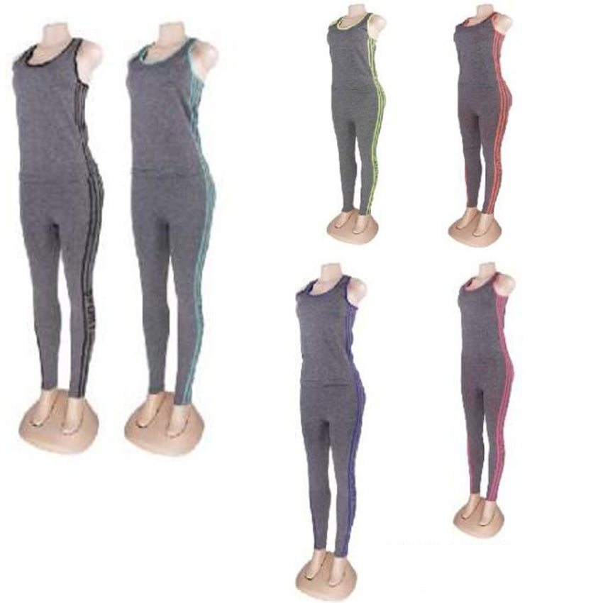 Wholesale Women's Clothing Assorted Yoga Top and Legging Set One Size Rosemary NQ72