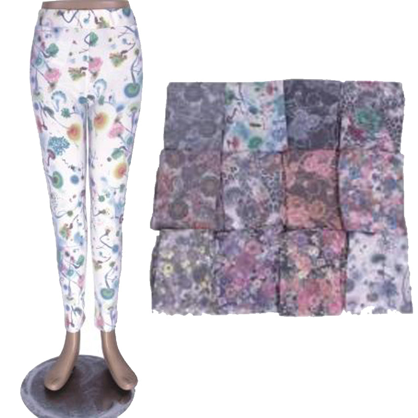 Wholesale Women's Clothing Assorted Accessories Garments Flower Printed Jean Leggings M,L,XL,XXL Avianna NQK6