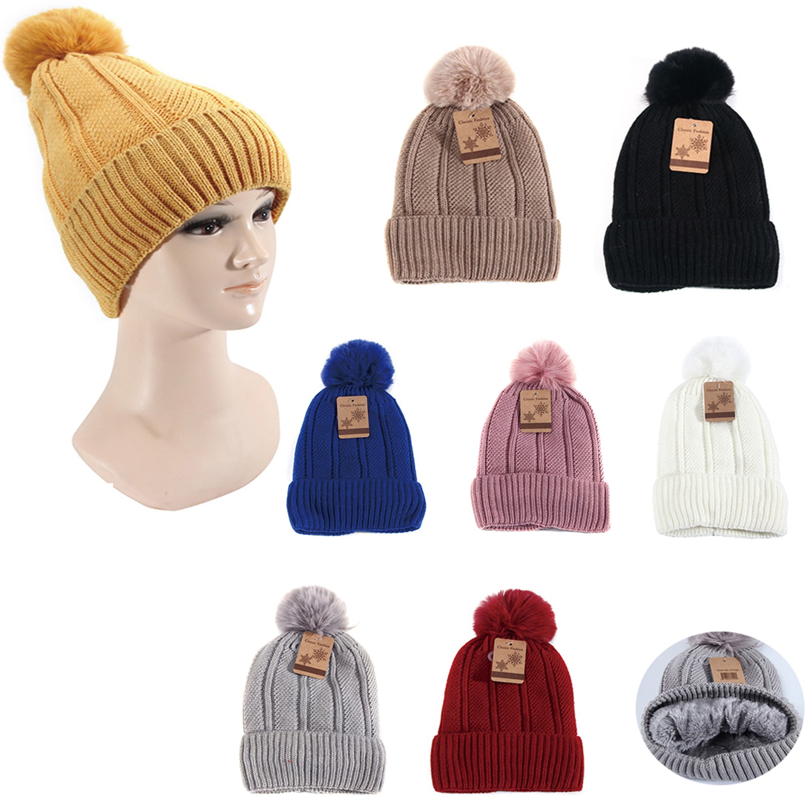 Wholesale Clothing Accessories Fur Straight Winter Hat NH229
