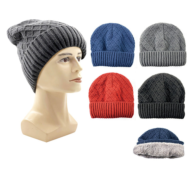 Wholesale Clothing Accessories Men'ss Winer Ribbed Fleece Hat NH211