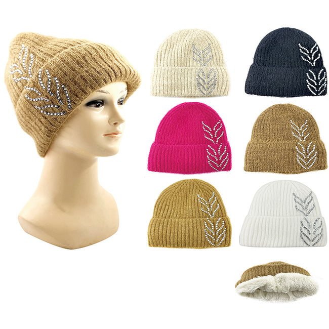 Wholesale Clothing Accessories Women's Faux Mink Leaf Winter Hat NH228