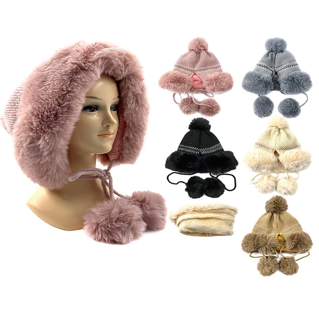 Wholesale Clothing Accessories Line 3 Ball Fleece Winter Hat NH244