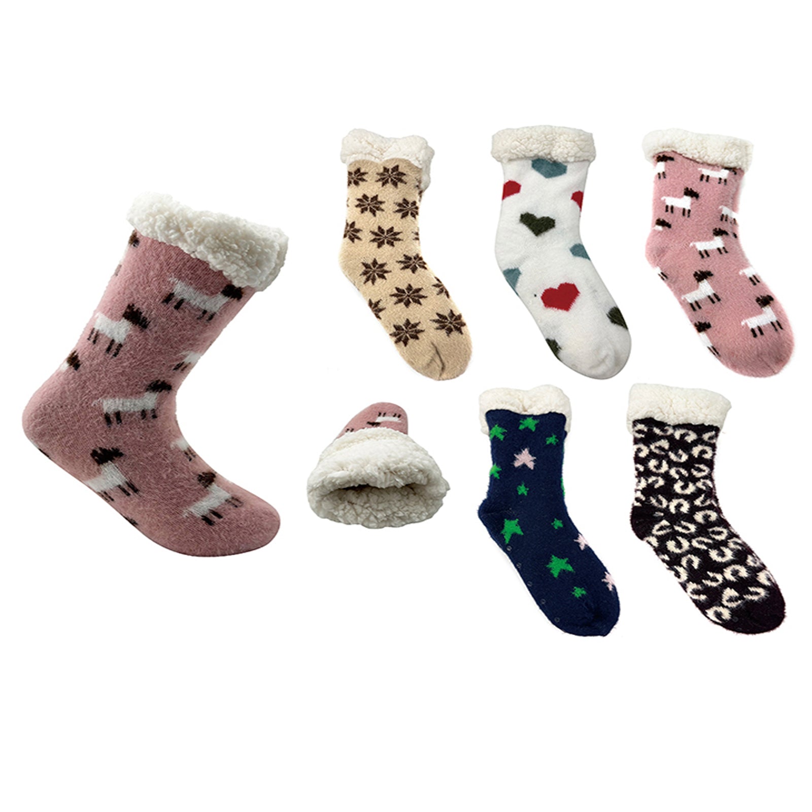 Wholesale Clothing Accessories Faux Mink Jacquard Dotted Floor Socks NH209