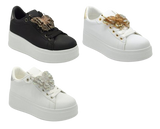 Wholesale Women's Sneakers Lace Up Embellished Trendy Comfortable Women's Shoes Angela NGB7