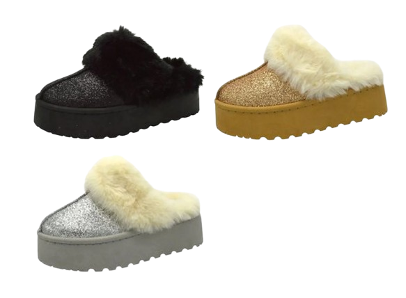 Wholesale Women's Plush Fur Slippers Emily NG31