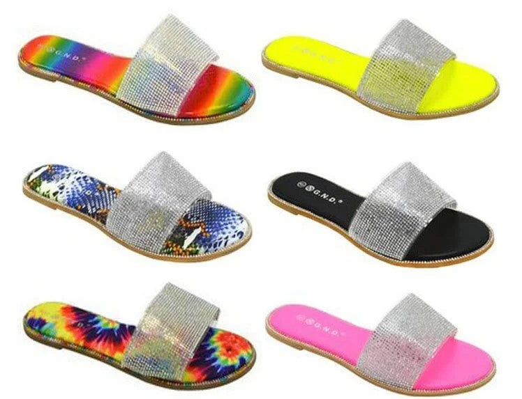 Wholesale Women's Trendy Sandals Flat Embellished Abigail NGG7