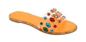 Wholesale Women's Embellished Design Sandals Flat Embellished Stella NGG8