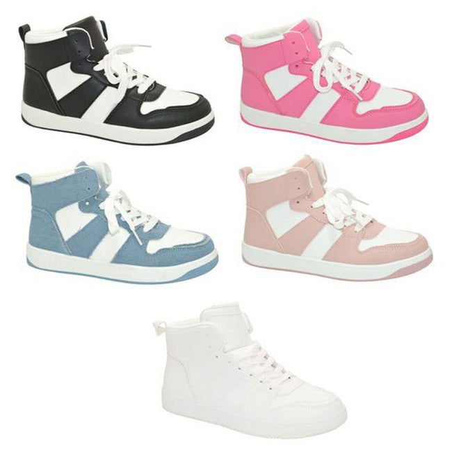 Wholesale Women's Shoes High Top Lace Up Sneaker Runner NGB8