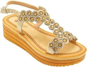 Wholesale Women's Stylish Sandals Wedge Embellished Charlotte NG37